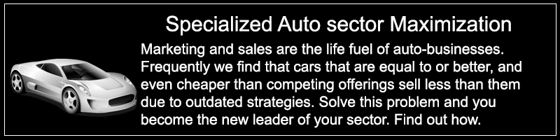 Image of luxury sports car. Text: Specialized Auto sector Maximization. Marketing and sales are the life fuel of auto-businesses. Frequently we find that cars that ae equal to or better, and even cheaper than competing offerings sell less than them due to outdated strategies. Solve this problema nd you could become the new leader of your sector. Find out how.